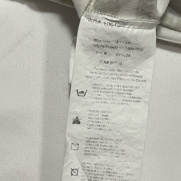 Joseph Ribkoff Asymmetrical Sleeveless Patterned White Top Women Size 4 - Picture 6 of 6